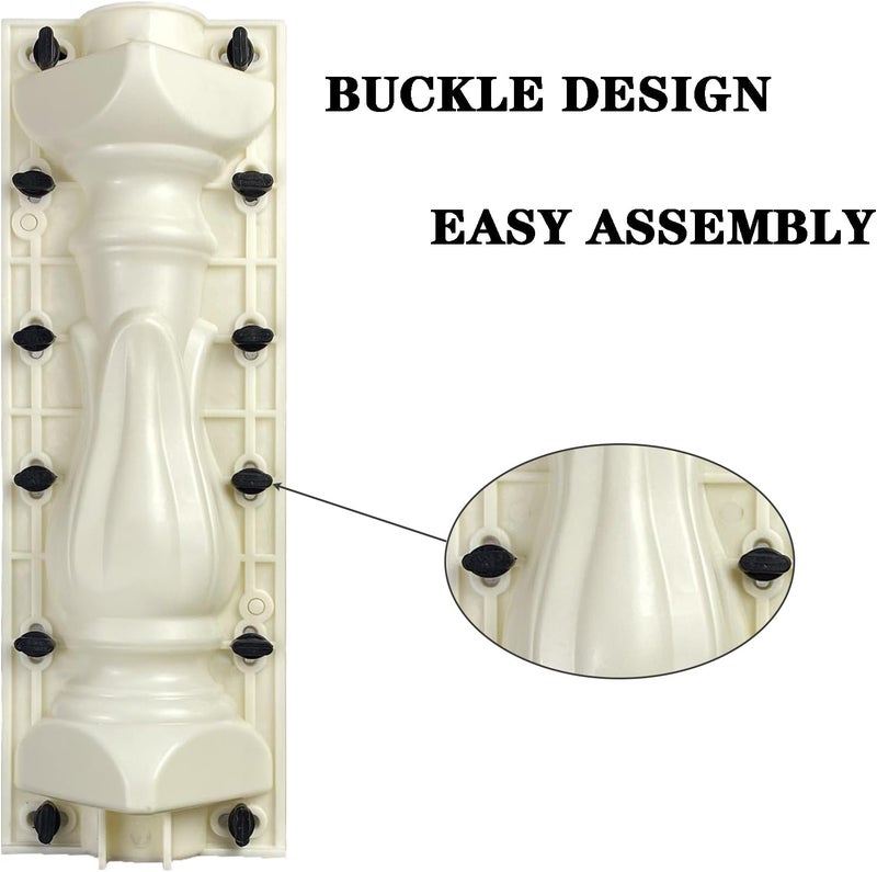 EAIVENY Prefabricated ABS Balcony Mold,Concrete Balustrade Mold Concrete Formwork for Outdoor Construction, DIY Home Improvement, Easy Installation and Reusable Design (Style 2) - Image 2